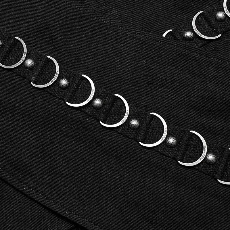 Überlappender Rock mit Punk-Mesh-Ring-Schnalle für Damen