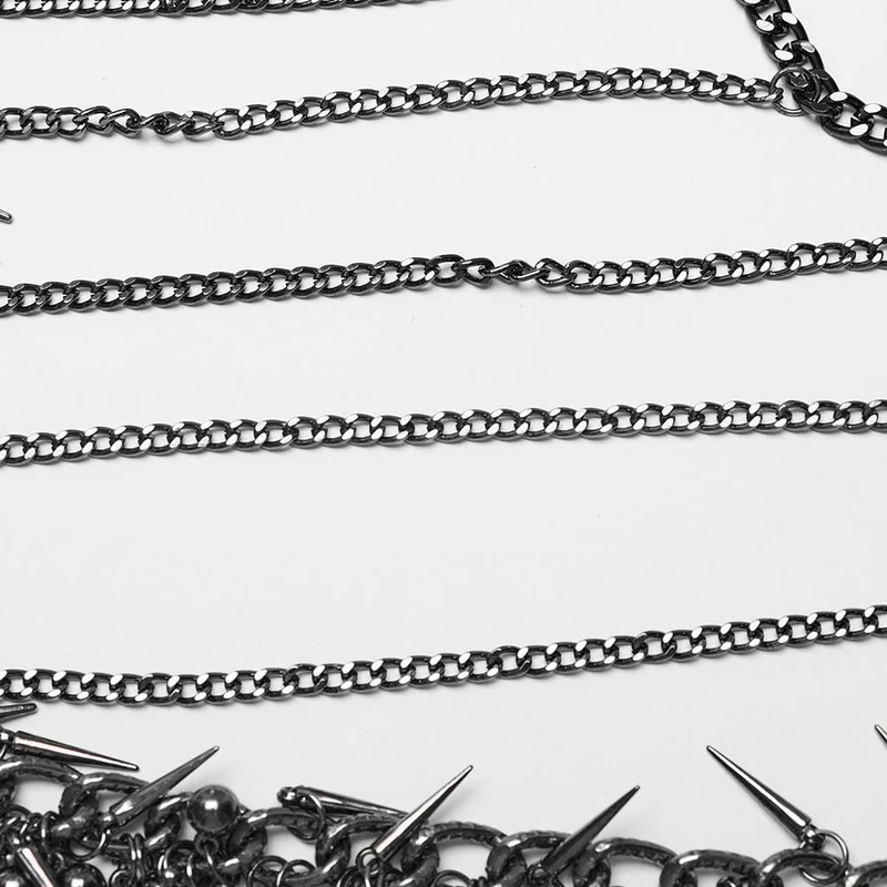 Punk-Körpergeschirr mit Neckholder und Nieten für Damen
