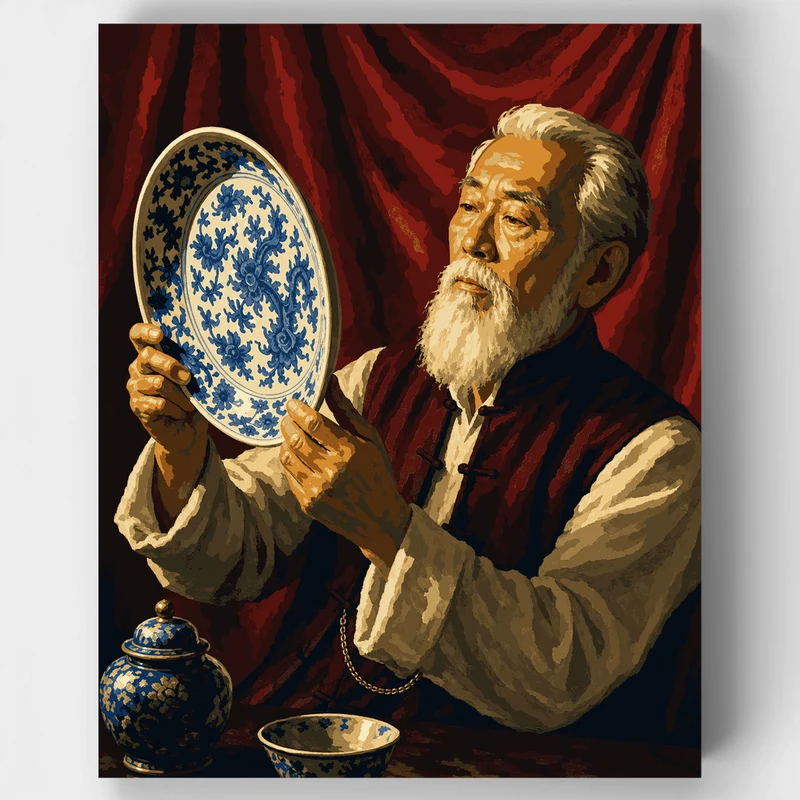 Elder With Porcelain - Paint by Numbers Kit