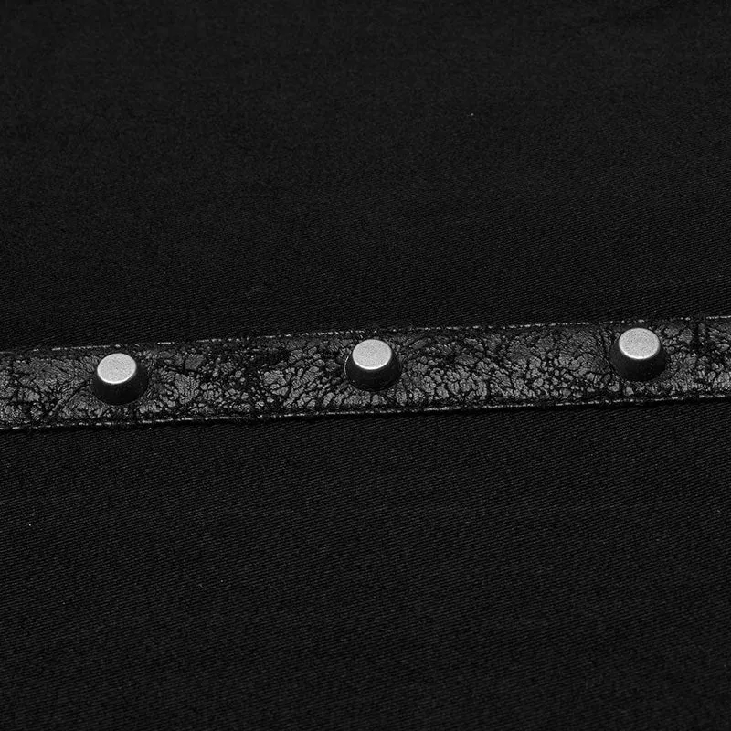 Herren-Weste aus Punk-Riemchen-Mesh-Splice-Kunstleder