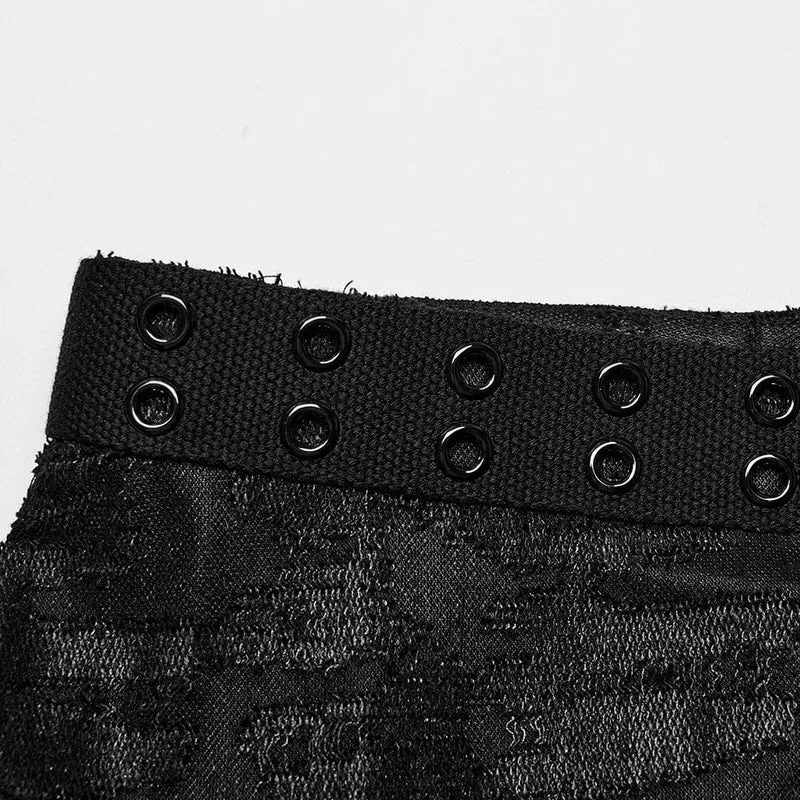 Herren Gothic Grunge Distressed Eyelet Tank Top