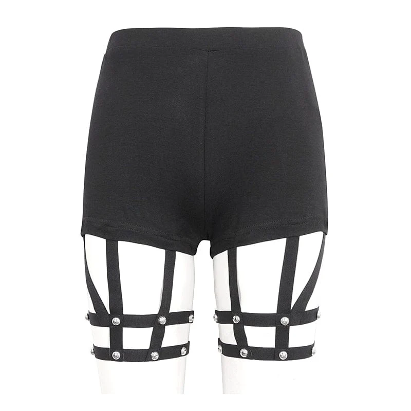 Punk-Shorts mit Spaghettiträgern für Damen