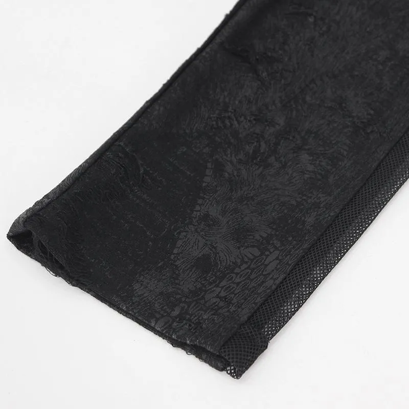 Punk-Jacquard-Leggings mit Kettenring-Seiten für Damen