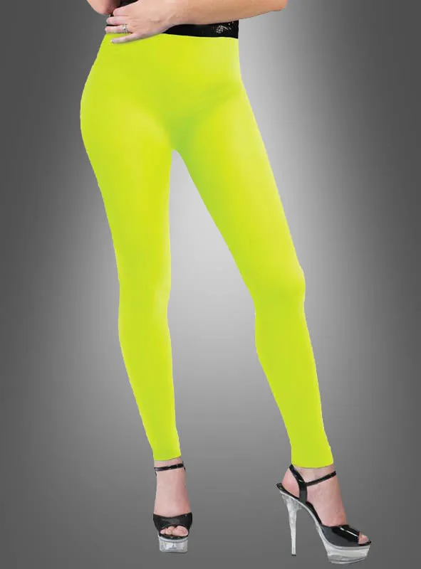 Blickdichte Leggings Neon im 80er Jahre Look