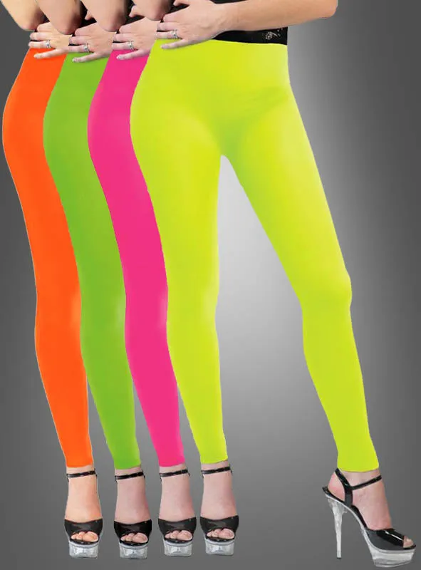 Blickdichte Leggings Neon im 80er Jahre Look