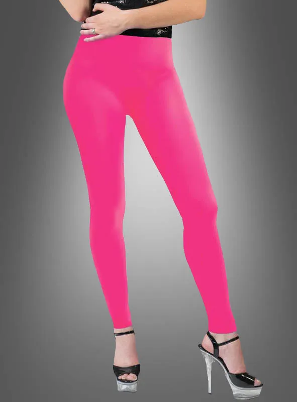 Blickdichte Leggings Neon im 80er Jahre Look