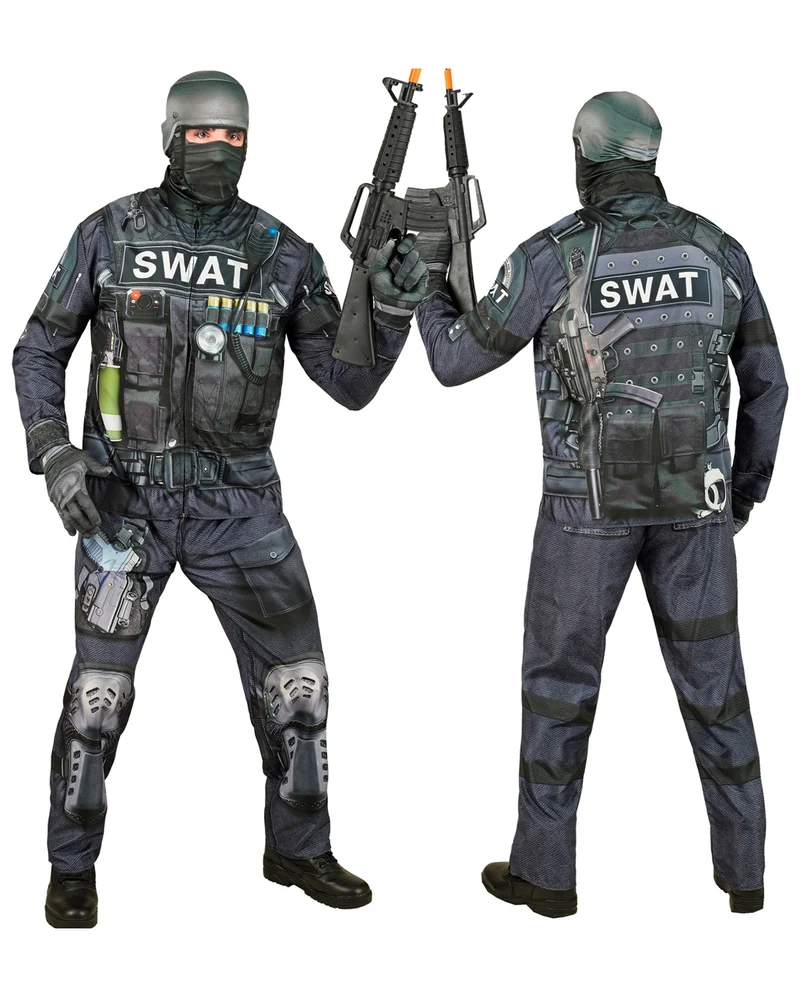 S.W.A.T. Schnellkostüm mit Maske