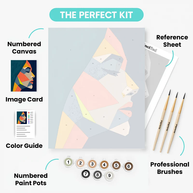 Geometric Face Profile - Paint by Numbers Kit