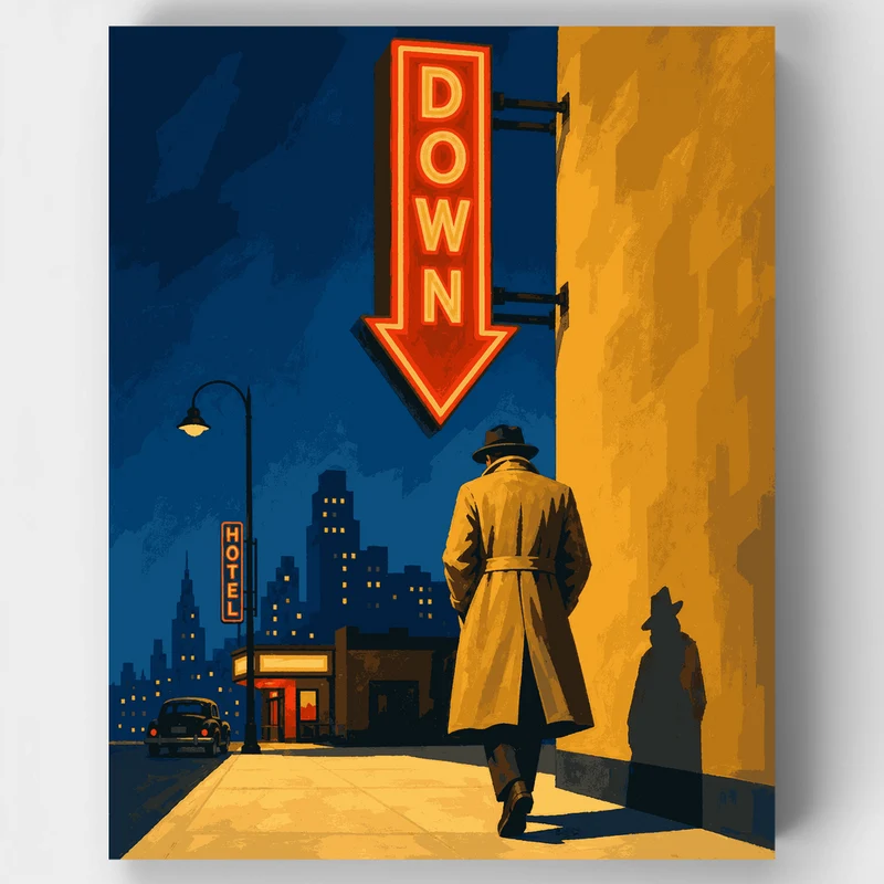 Noir Neon Down - Paint by Numbers Kit