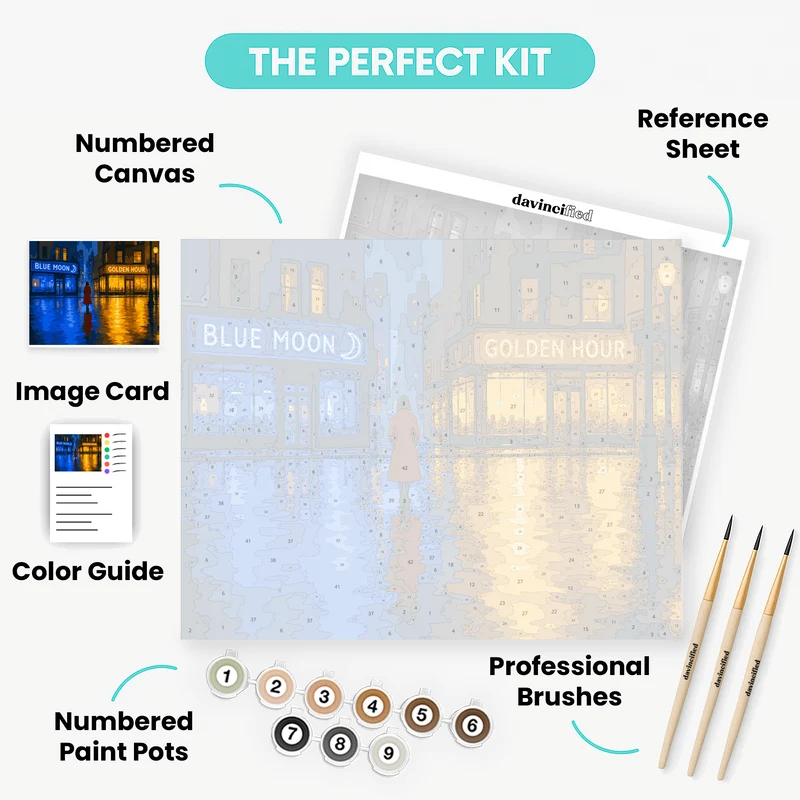 Blue Moon Golden Hour - Paint by Numbers Kit