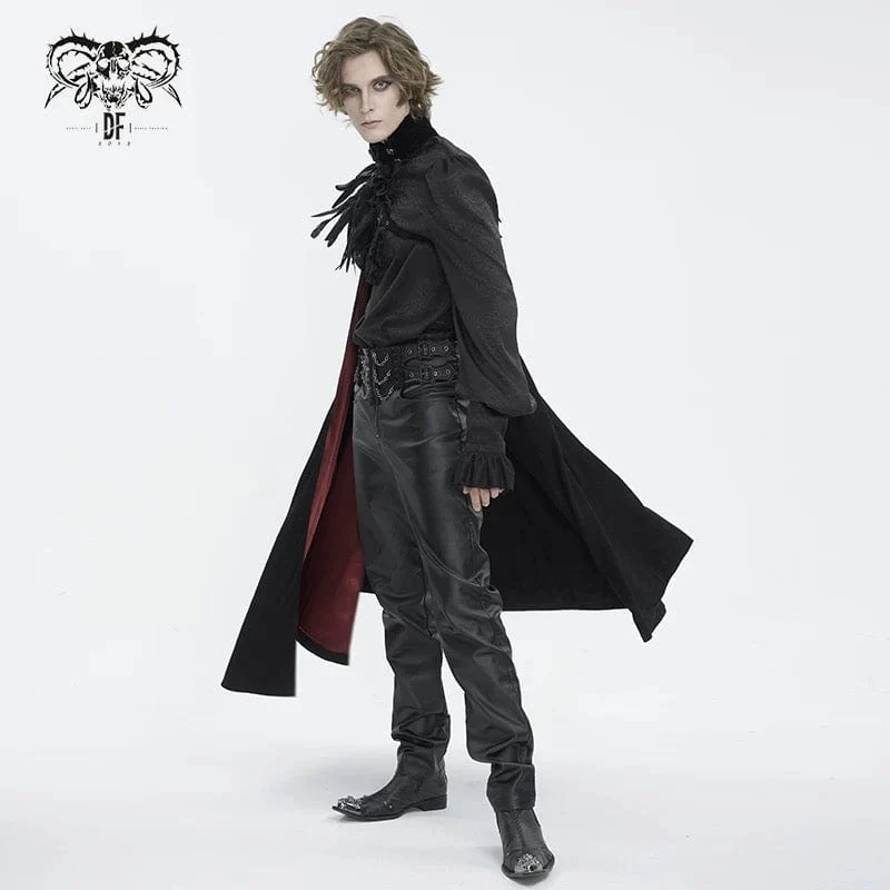 Herren Gothic Stehkragen-Federumhang