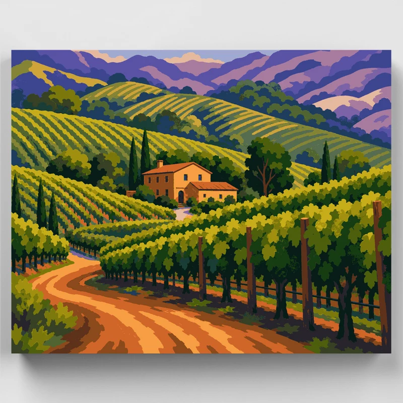 Vineyard Farmhouse - Paint by Numbers Kit