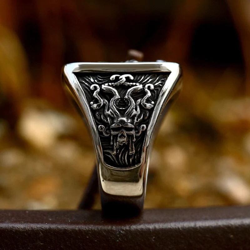 Punk-Totenkopf-Oktopus-Ring für Herren