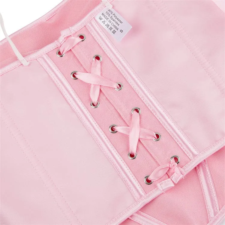 Damen-Vollbrustkorsett „Lolita“ mit gerüschtem Mesh-Splice-Design