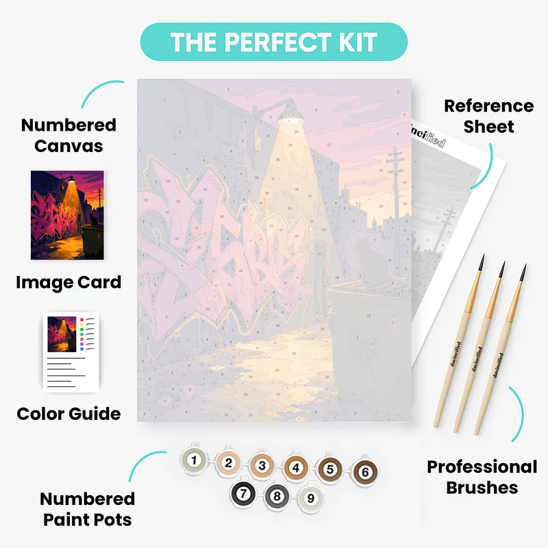 Alley Cat at Night - Paint by Numbers Kit