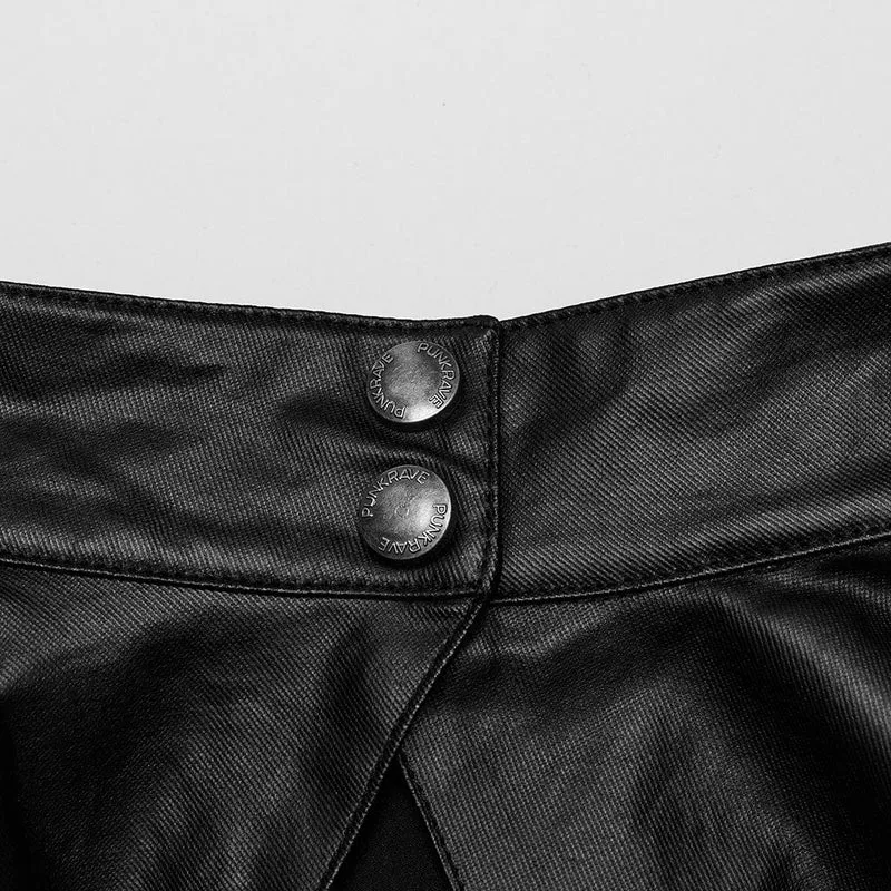 Abnehmbarer Umhang mit Punk-Stehkragen und Schnallen für Damen