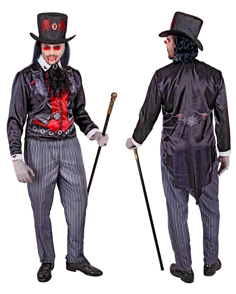 Vampir Schnellkostüm mit Hut & Jabot