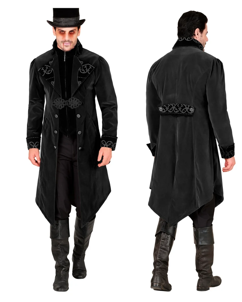Schwarzer Gothic Mantel als Kostüm