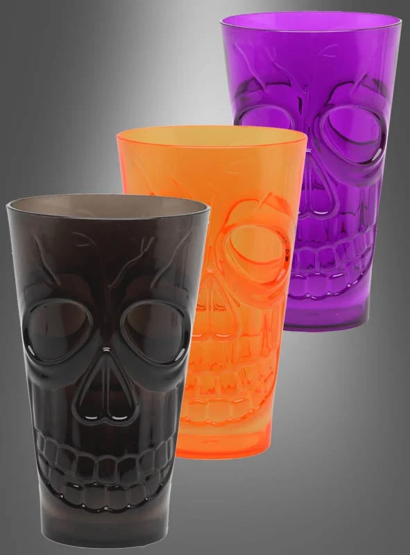 Halloween Trinkglas mit Totenkopf