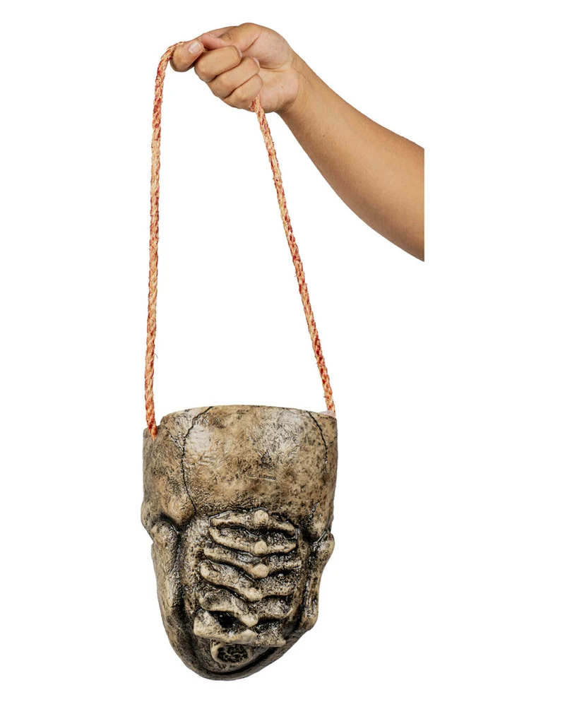 Totenkopf ohne Schädeldecke als Tasche
