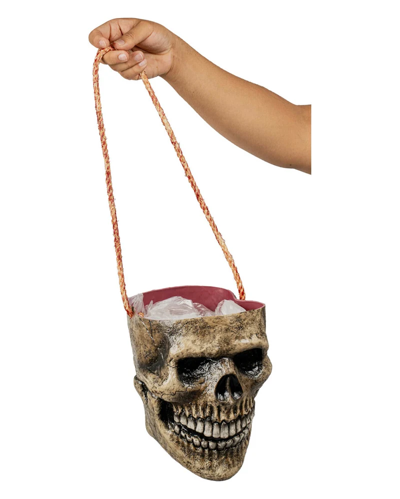 Totenkopf ohne Schädeldecke als Tasche
