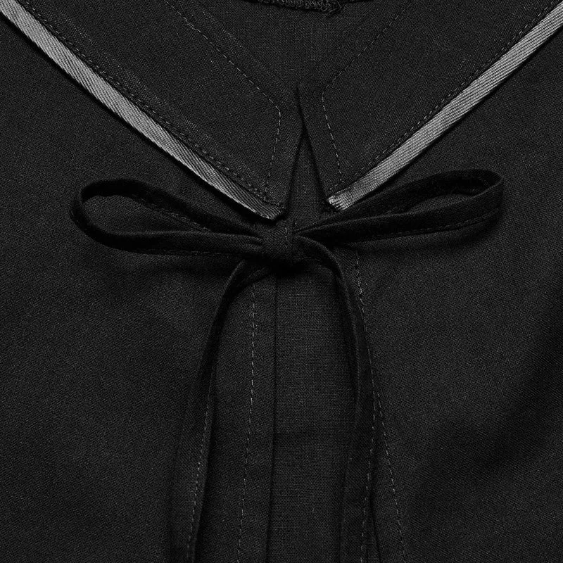 Unregelmäßiges, langärmliges Kleid mit Punk-Spitze und Schnalle für Damen