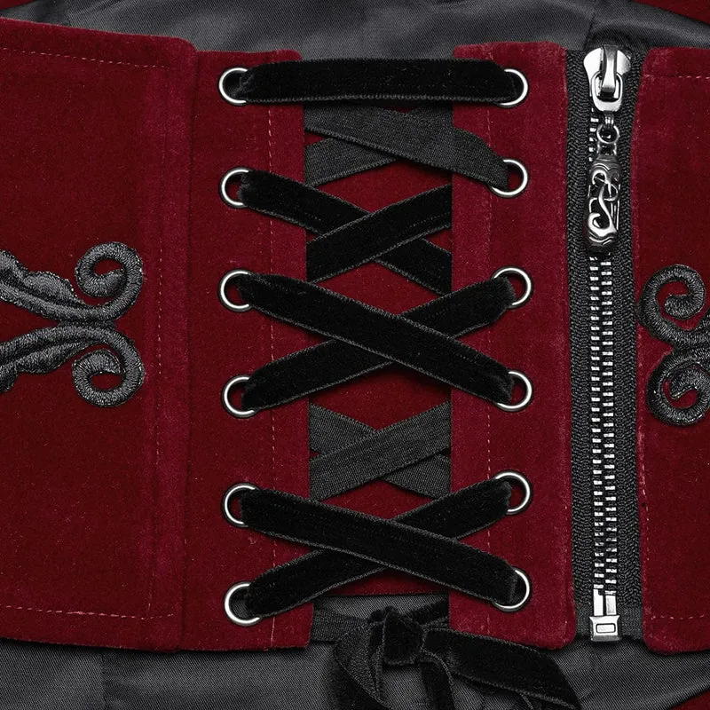 Damen Gothic Unterbrustkorsett Schwarz-Rot