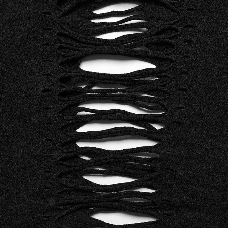 Damen-Punk-Tanktop mit Spaghettiträgern und Rissen