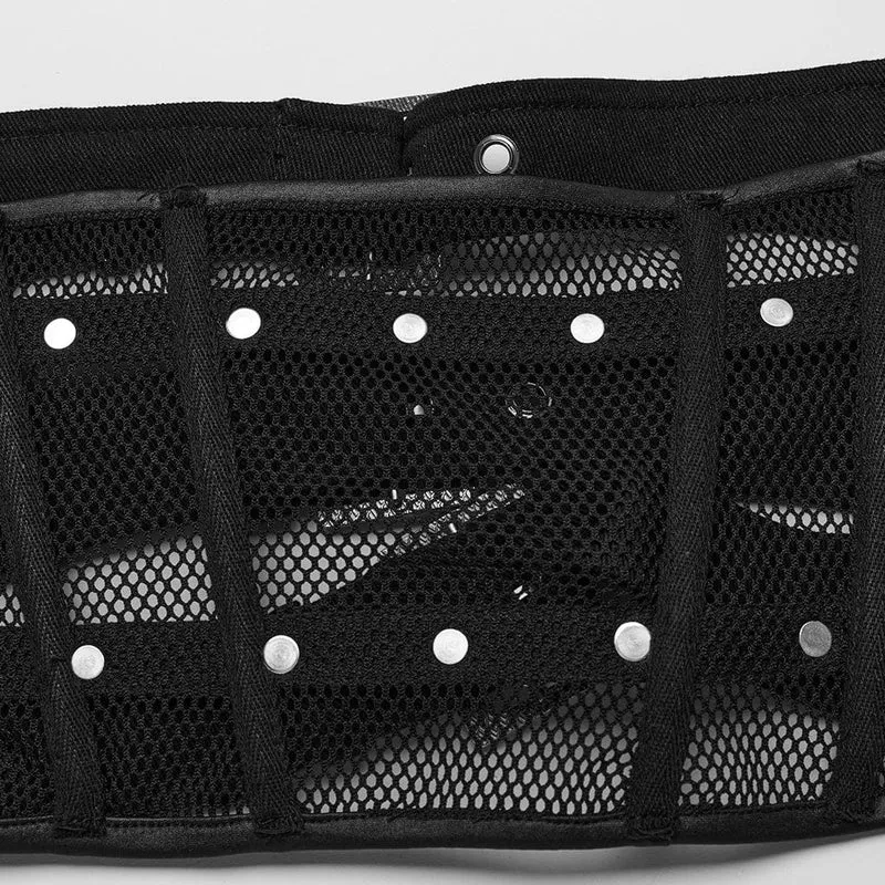Punk-Schnallen-Mesh-Unterbrustkorsetts für Damen