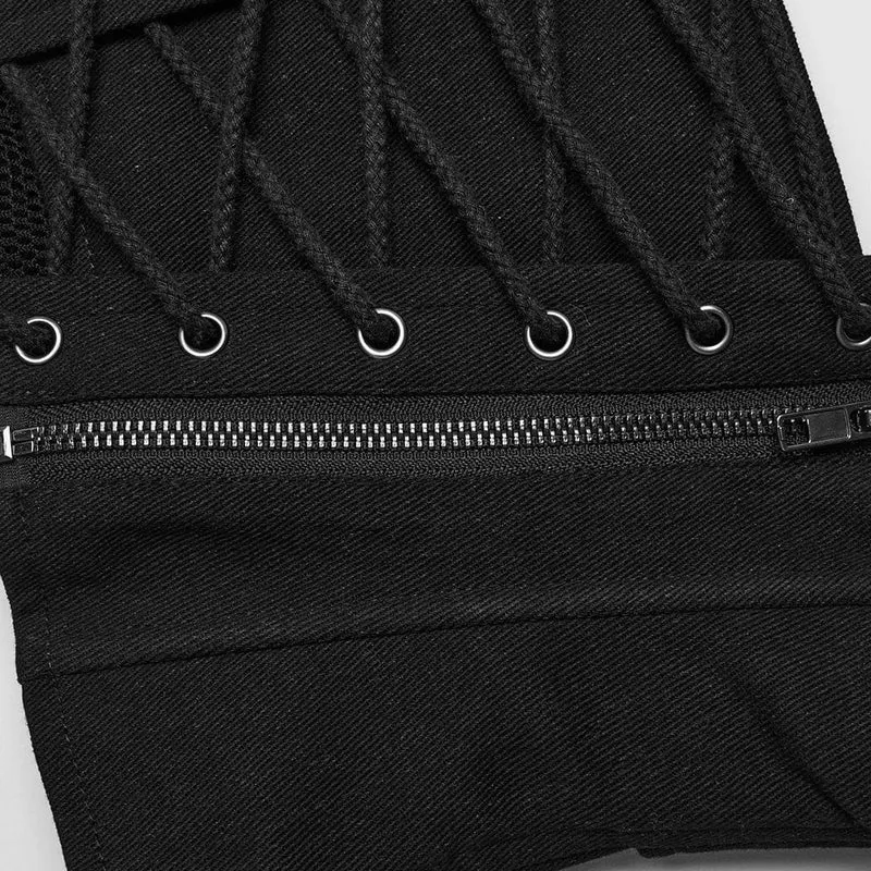 Punk-Schnallen-Mesh-Unterbrustkorsetts für Damen