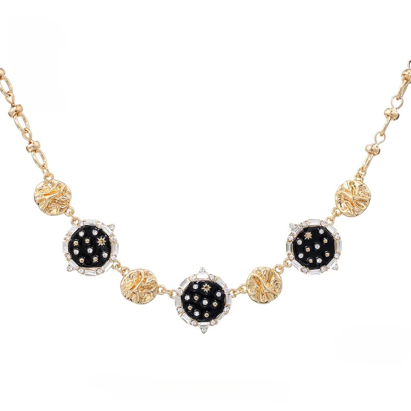 Damen-Punk-Knopf-Diamant-Halskette