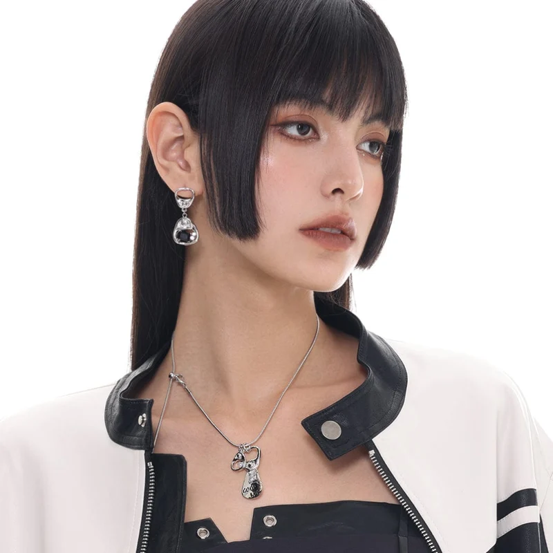 Punk-Diamant-Ohrringe zum Öffnen von Dosen für Damen
