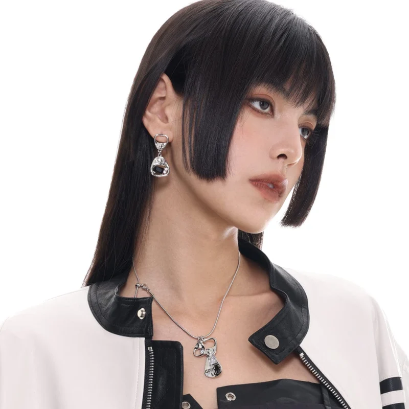 Punk-Diamant-Ohrringe zum Öffnen von Dosen für Damen