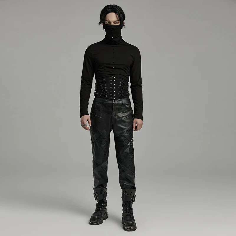 Punk-Geschirr zum Schnüren mit mehreren Schnallen und Nieten für Herren