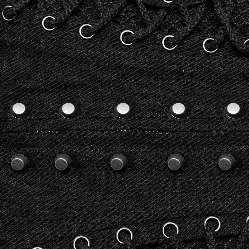 Punk-Geschirr zum Schnüren mit mehreren Schnallen und Nieten für Herren