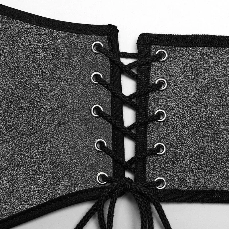 Punk-Schnürgürtel mit Doppelschnalle für Herren