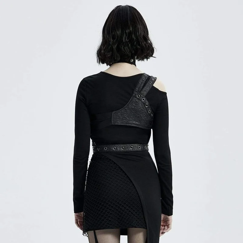 Punk Cutout Schnallen Harness für Damen mit Tasche