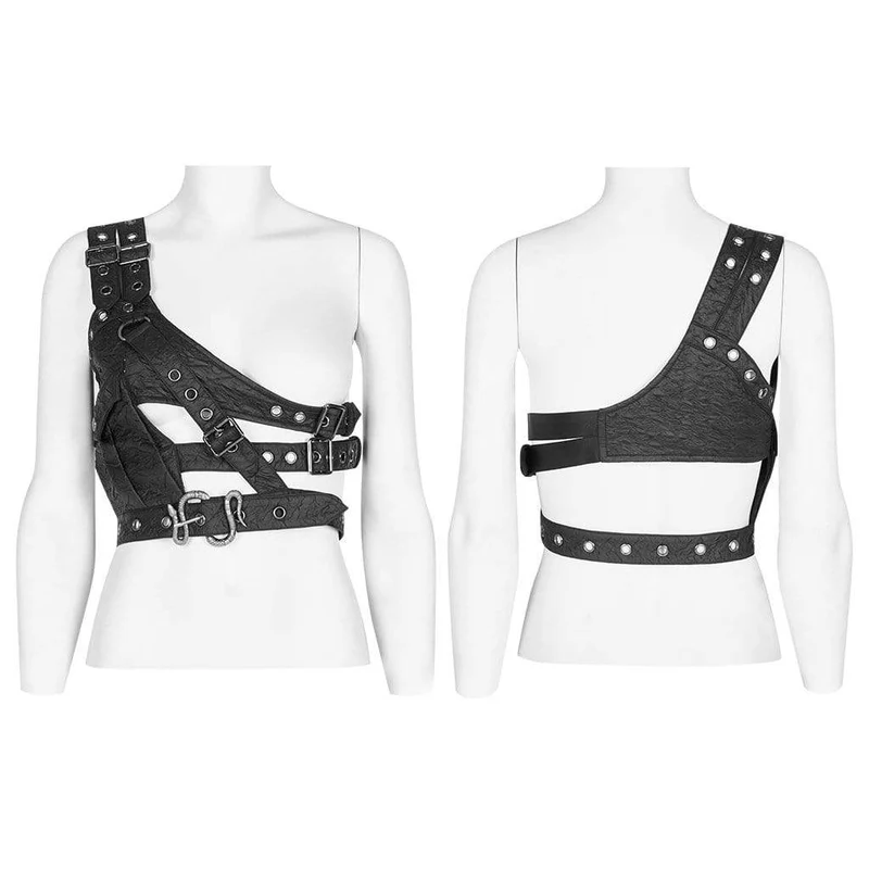 Punk Cutout Schnallen Harness für Damen mit Tasche