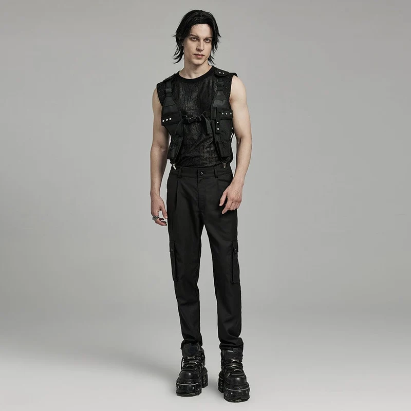 Punk-Skull-Hose mit großen Taschen für Herren