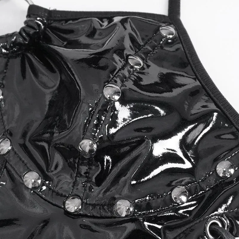 Punk-Riemchenring-Dessous für Damen aus Kunstleder