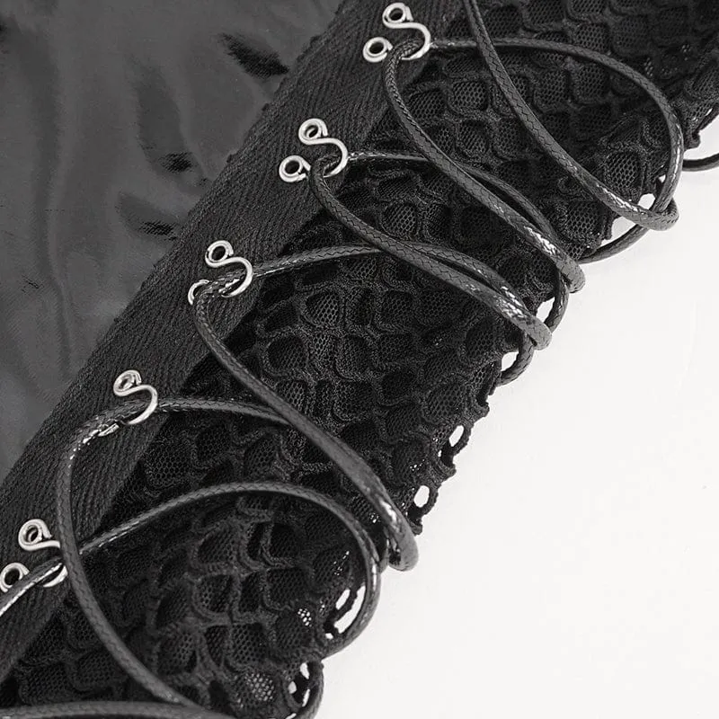 Punk-Body mit Nieten und Rüschen für Damen