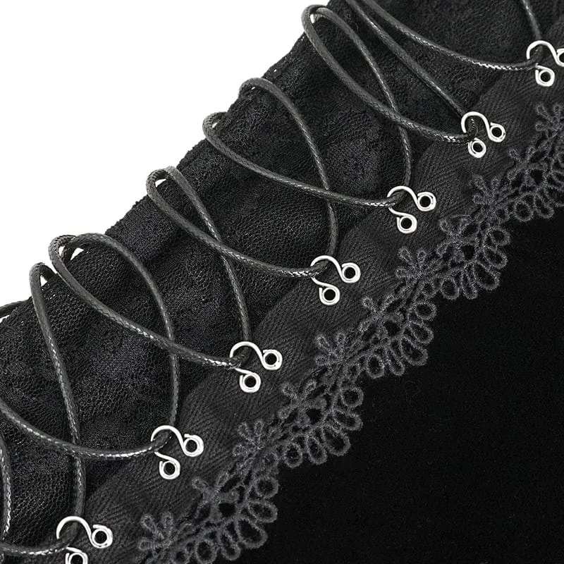 Gothic-Body mit Neckholder und Rüschen für Damen