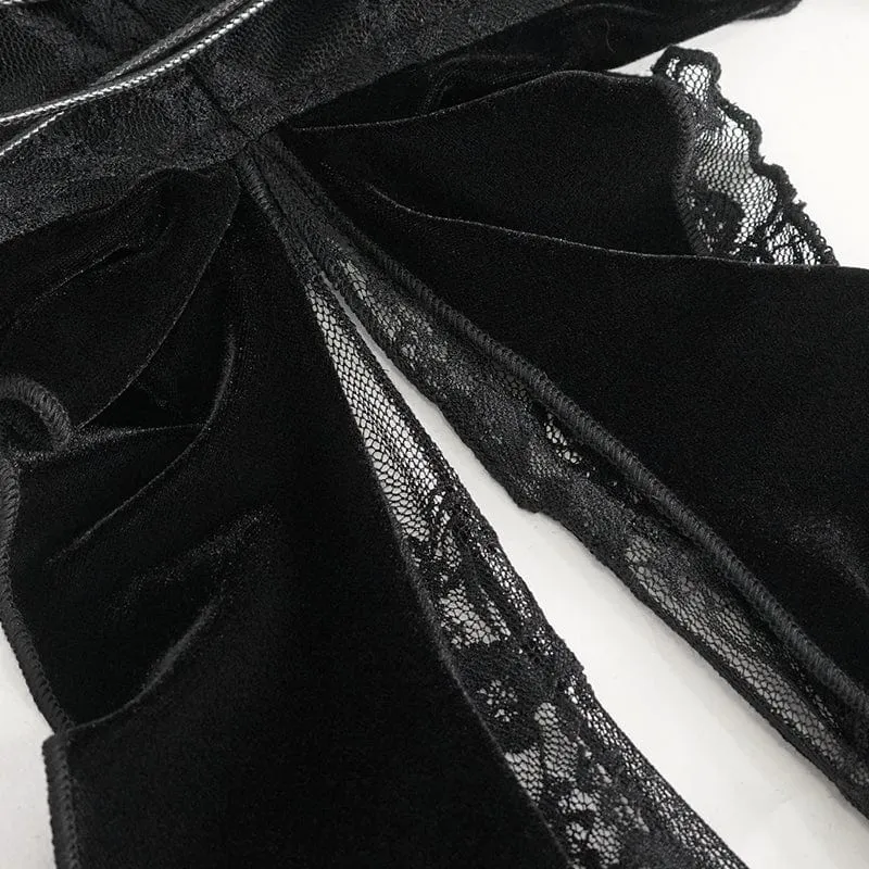 Gothic-Body mit Neckholder und Rüschen für Damen