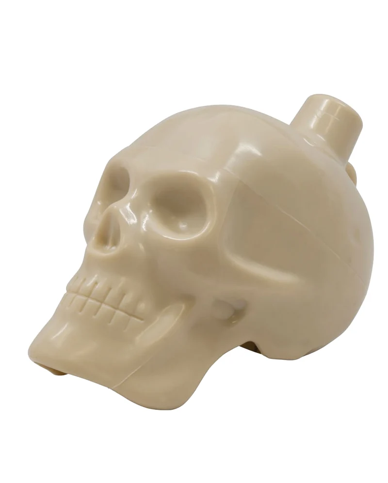 Aztekische Todespfeife mit beigem Totenkopf