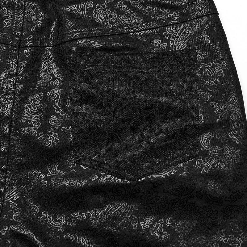 Damen-Gothic-Spitzenschnür-Leggings