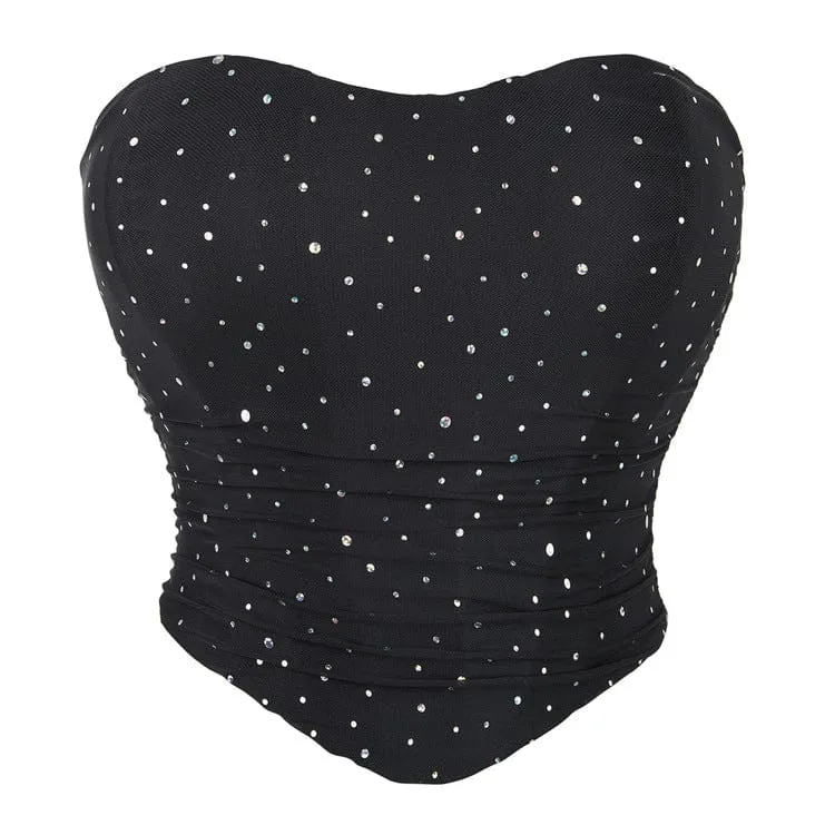 Punk-Pailletten-Mesh-Vollbrustkorsett für Damen