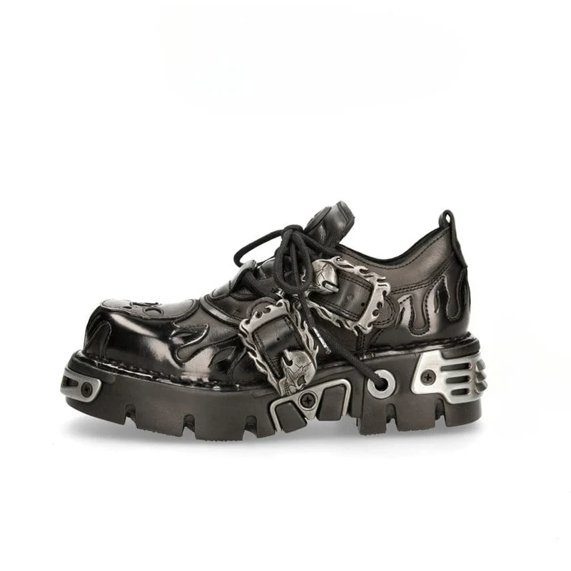 Unisex-Schuhe mit Punk-Schnürung und Totenkopf-Schnalle