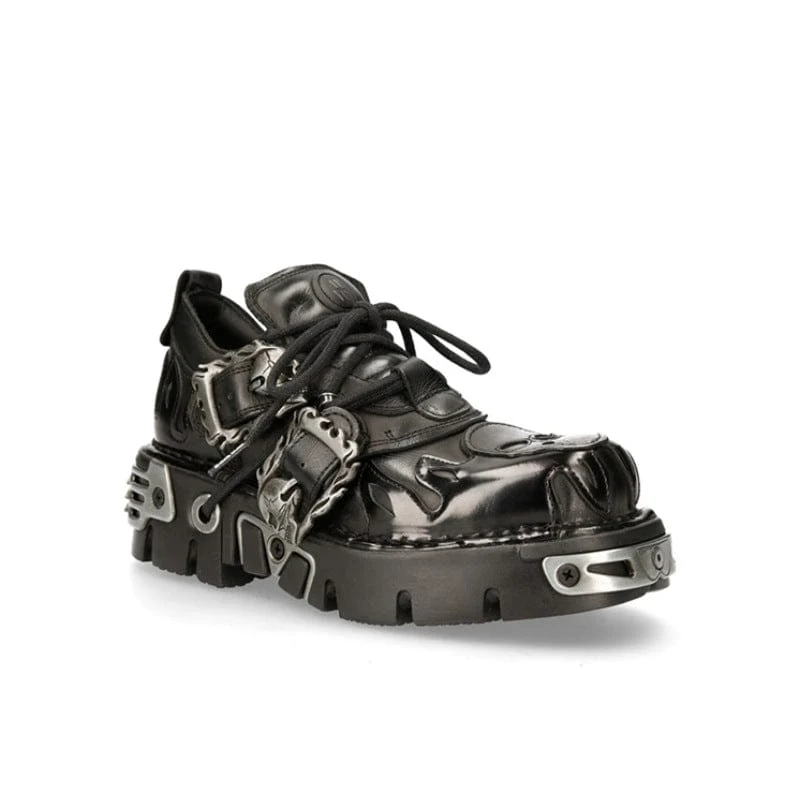 Unisex-Schuhe mit Punk-Schnürung und Totenkopf-Schnalle