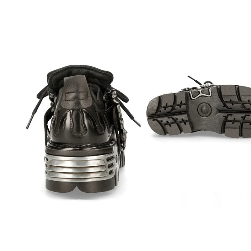 Unisex-Schuhe mit Punk-Schnürung und Totenkopf-Schnalle