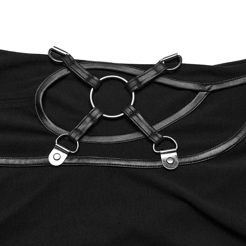 Damen-Slipkleid mit Punk-Ausschnitt und seitlichem Schlitz zum Schnüren